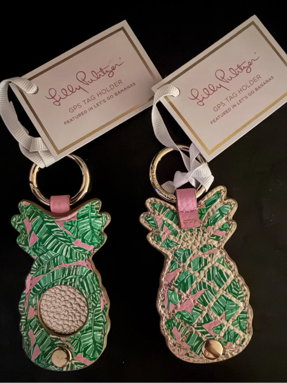 Lilly Pulitzer Pink & Green Pineapple Key/Card Holder GPS Tag